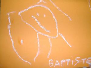 dessin de Baptiste à la craie