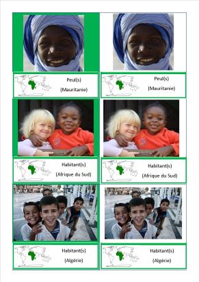 cartes nomenclature habitants Afrique Europe