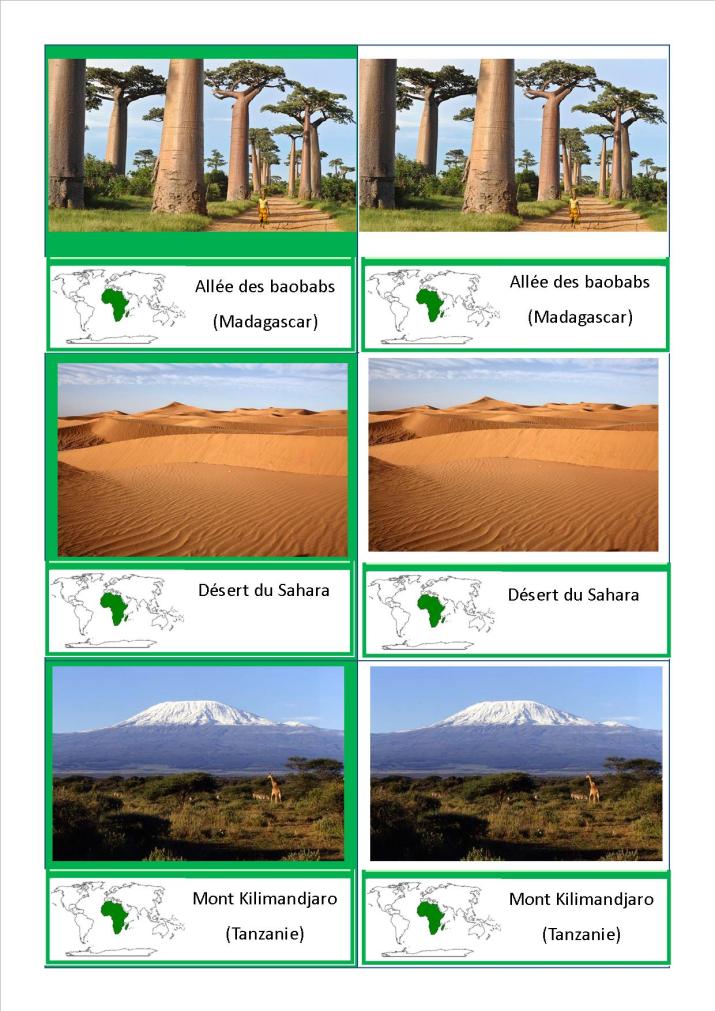 cartes nomenclature paysages Afrique