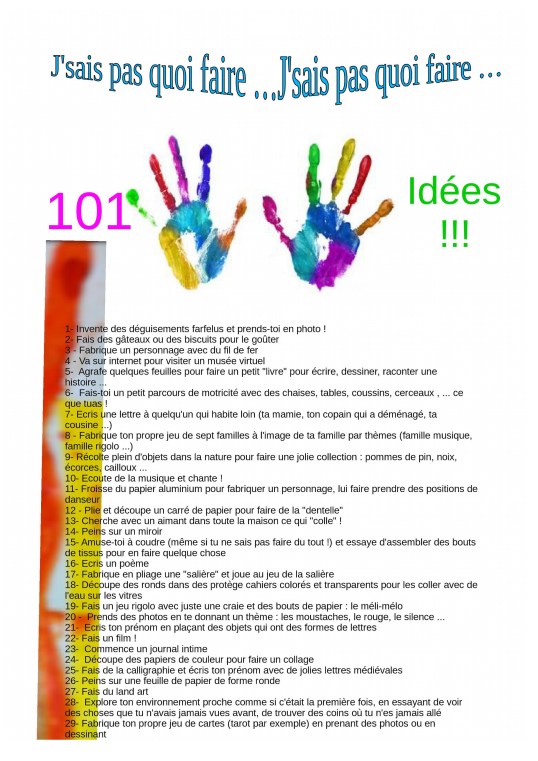 j'sais pas quoi faire 101 idées A4